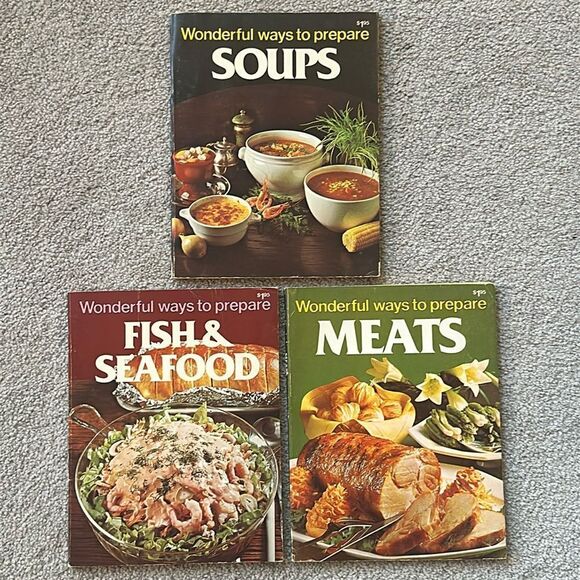 “Wonderful Ways to Prepare Soups,Fish and Seafood,and Meats” Vintage Cookbooks! - Picture 1 of 3